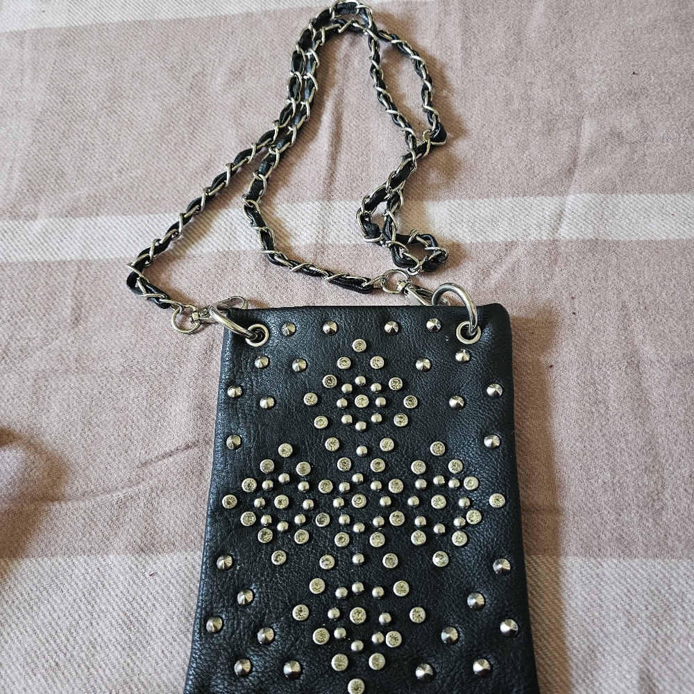 Stud and Rhinestone Mini Crossbody Purse